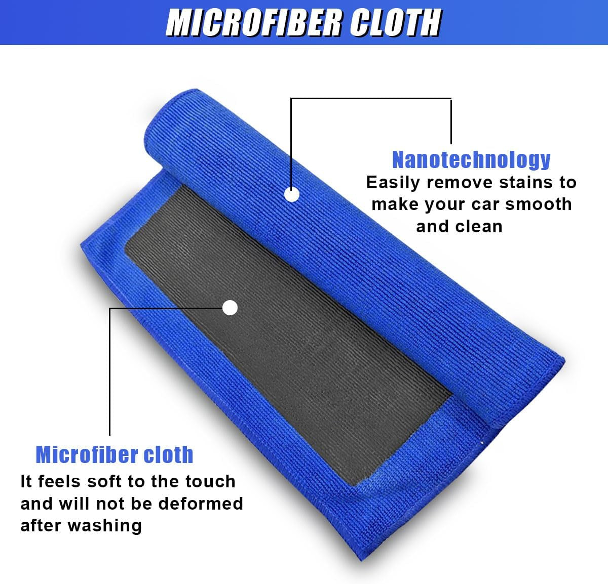 2PCS Clay Bar Towel for Auto Detailing, 12" X 12" Fine Grade Microfiber Car Chamois Towel, No-Scratch DIY Detail Clay Bar Alternative Cloth Mud Strip Cleaner Tool for Cars Detailing (2PCS)
